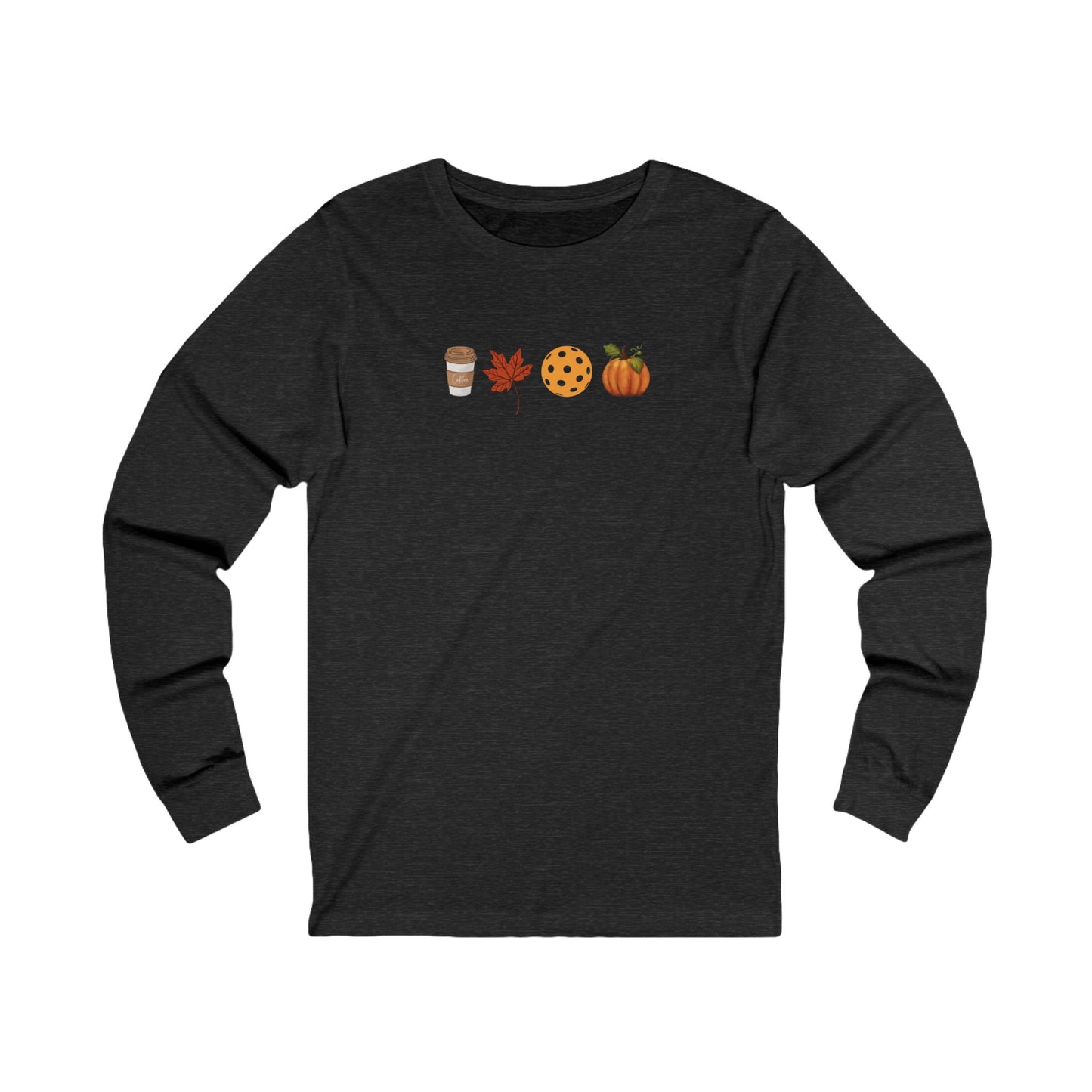 Fall Pickleball Symbols Unisex Long Sleeve Tee