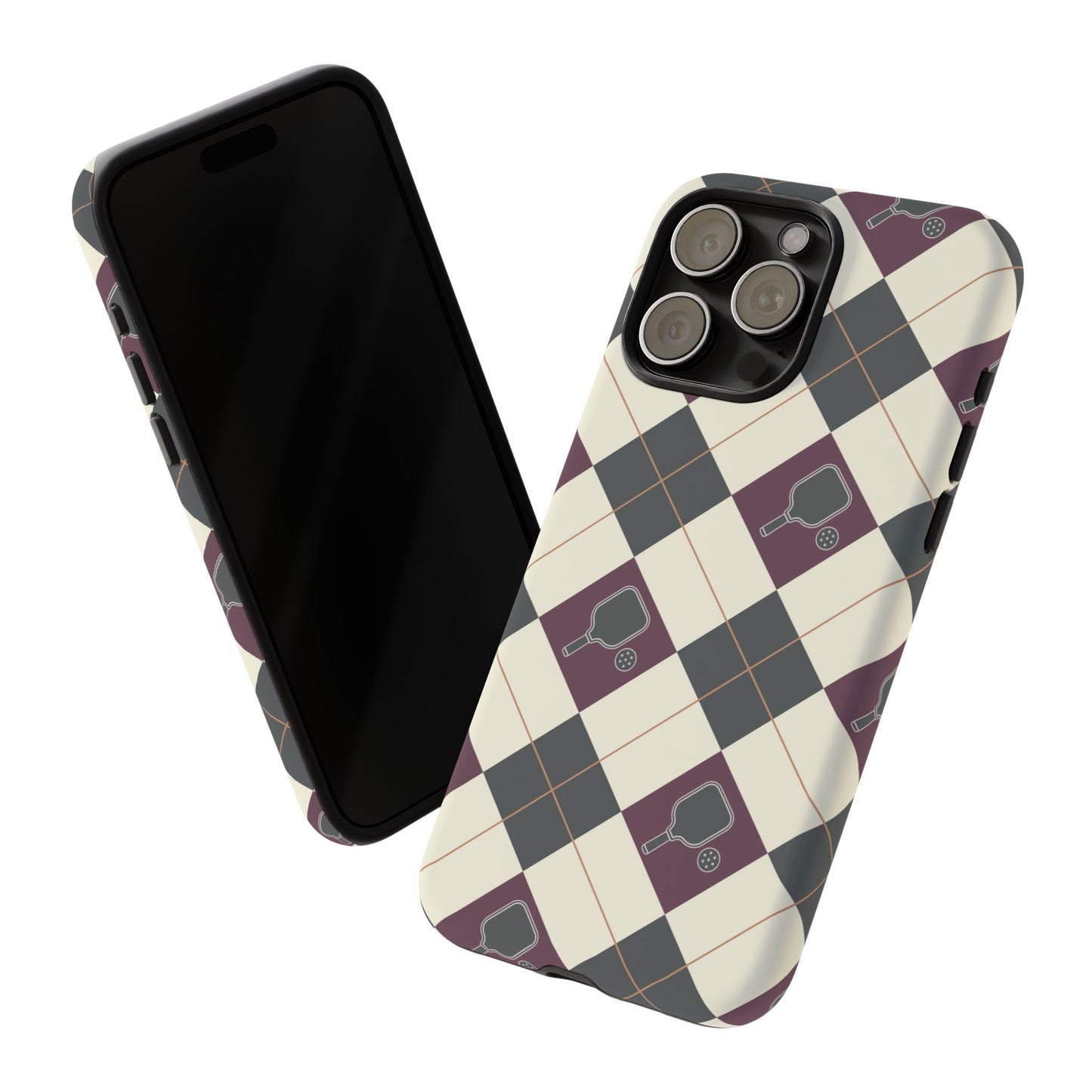 Green/Purple Argyle Pickleball Phone Case