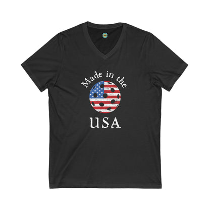 Made in the USA Pickleball Unisex V-neck Tee