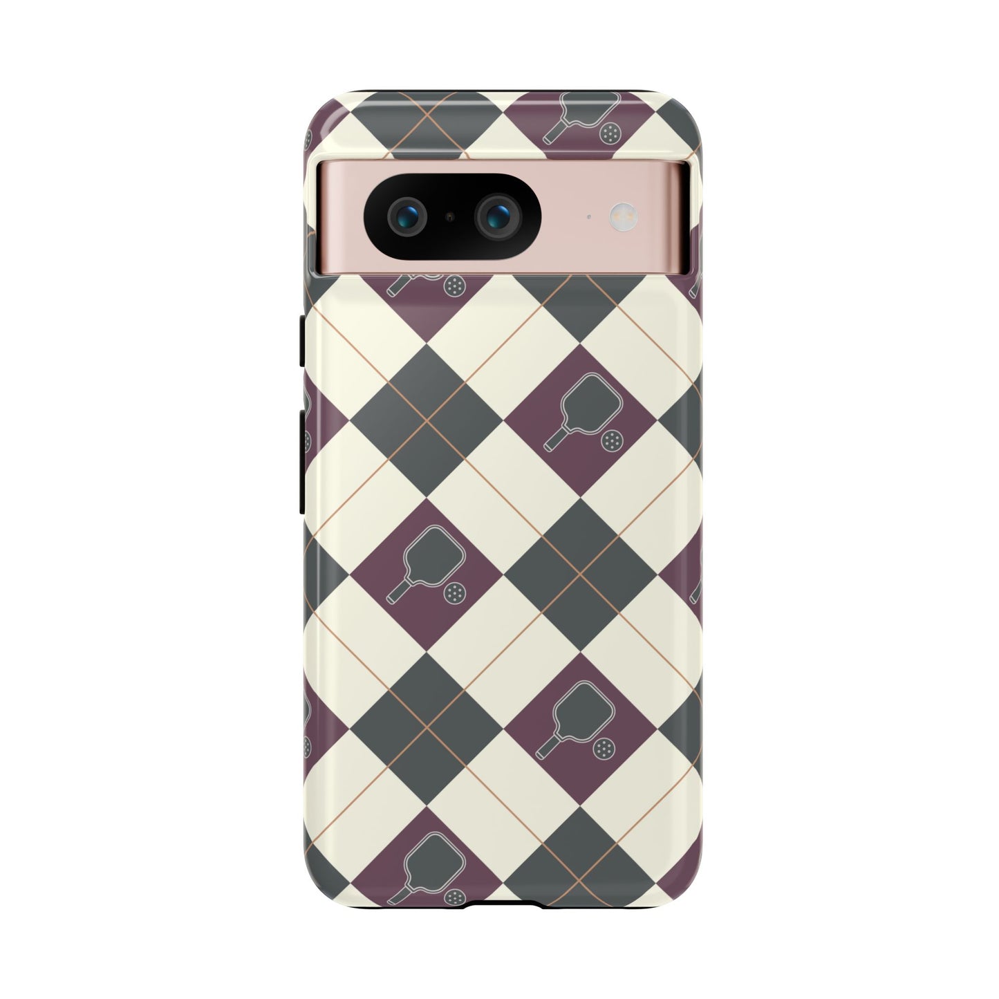 Green/Purple Argyle Pickleball Phone Case