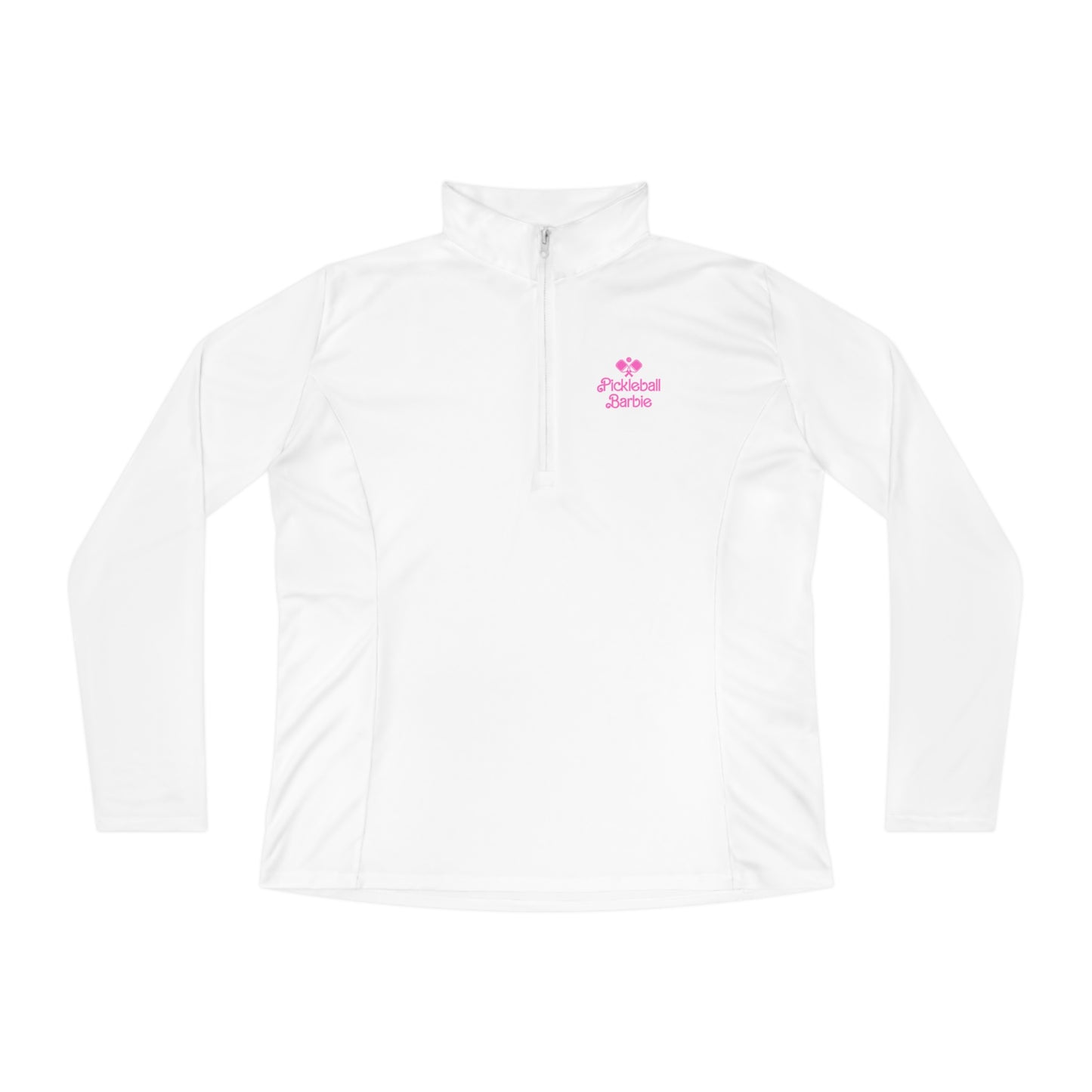 Pickleball Barbie Crossed Paddles Women's Quarter-Zip Performance Pullover