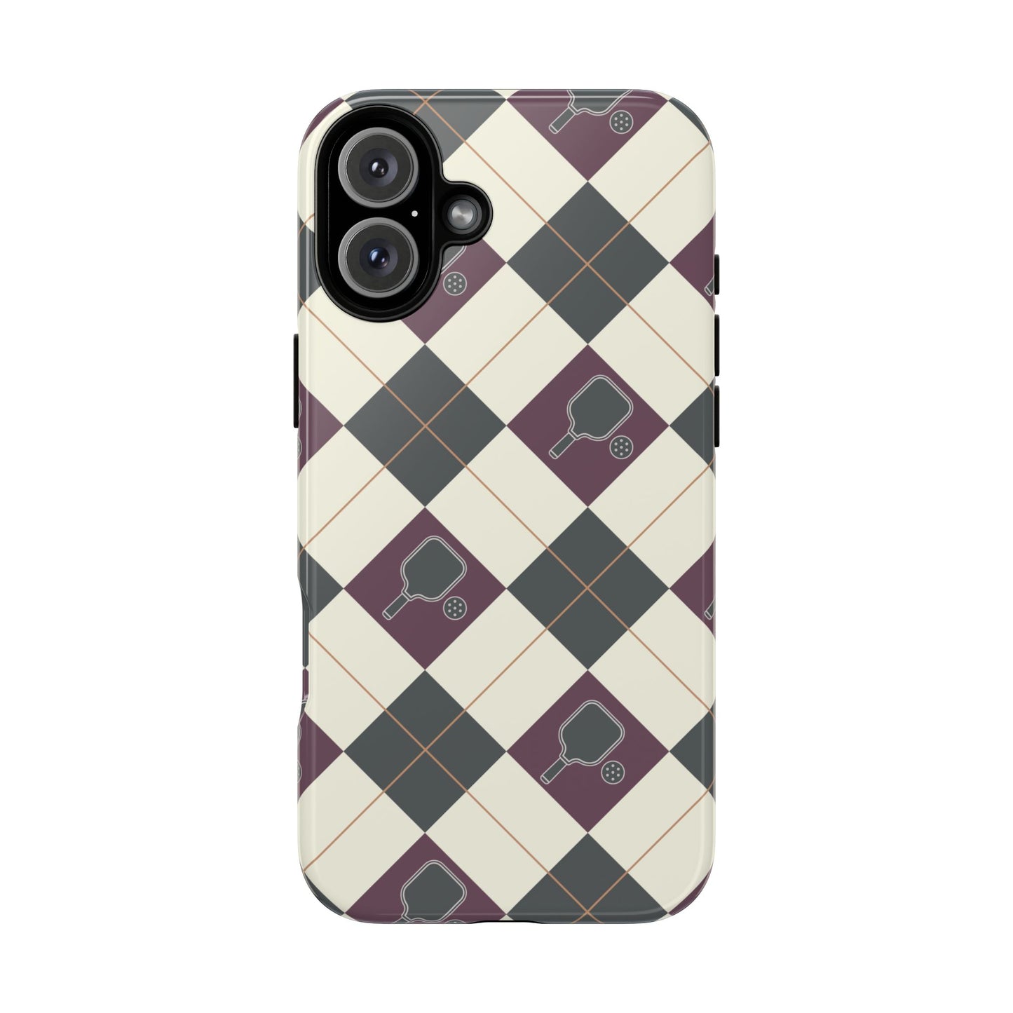 Green/Purple Argyle Pickleball Phone Case