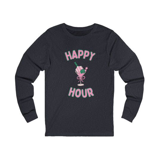 Happy Hour Pickleball Unisex Long Sleeve Tee