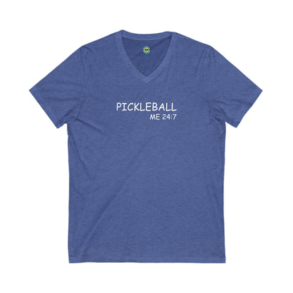 Pickleball Me 24:7 Unisex V-neck Tee