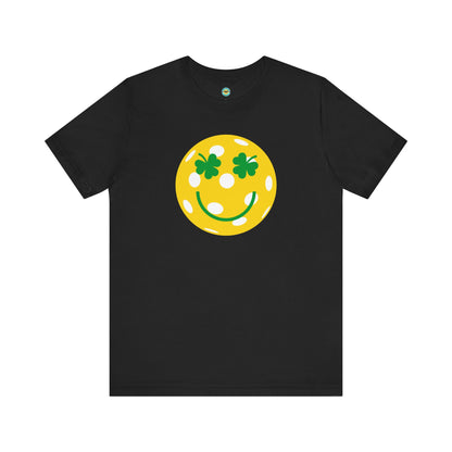 Pickleball Shamrock Smiley Face Unisex Tee