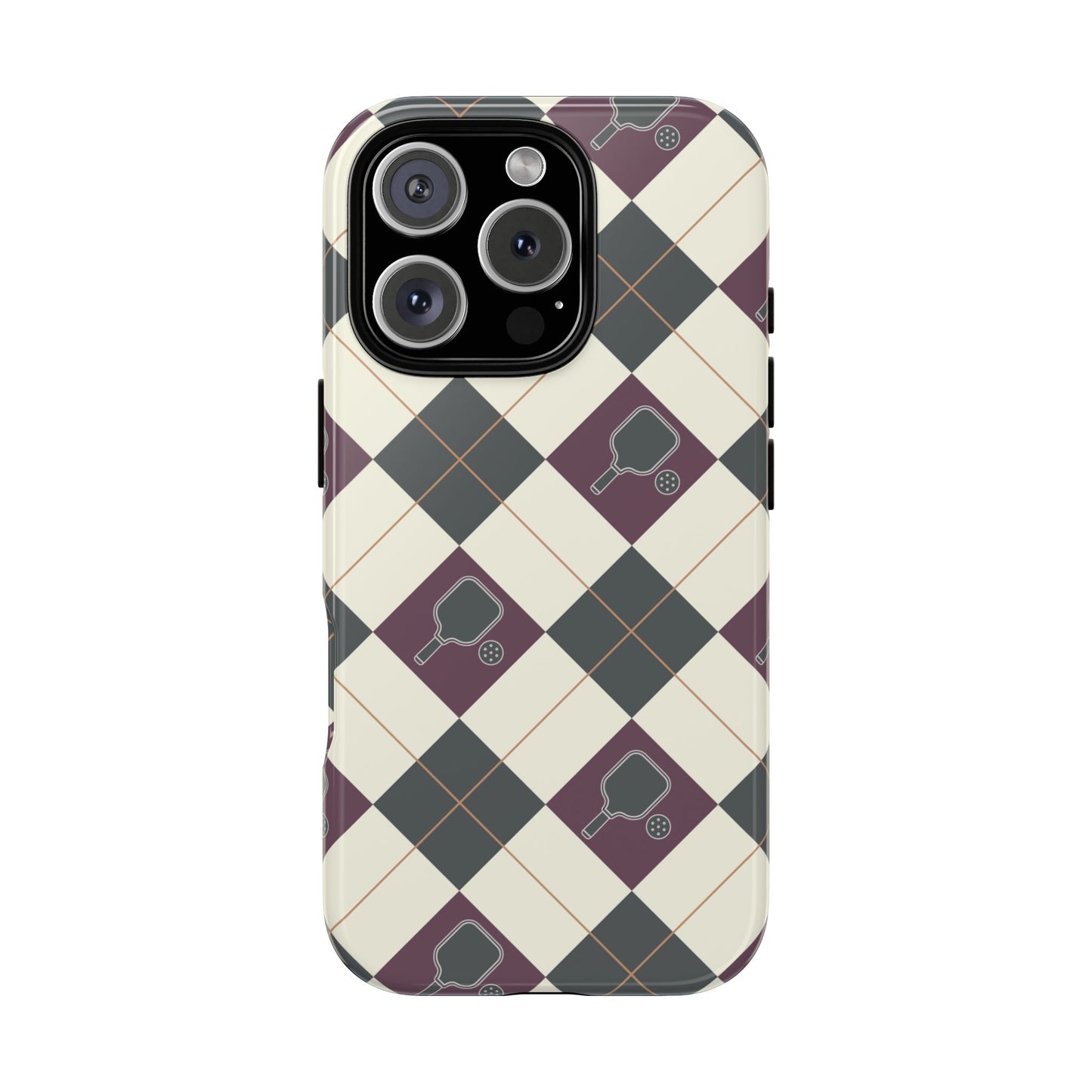 Green/Purple Argyle Pickleball Phone Case