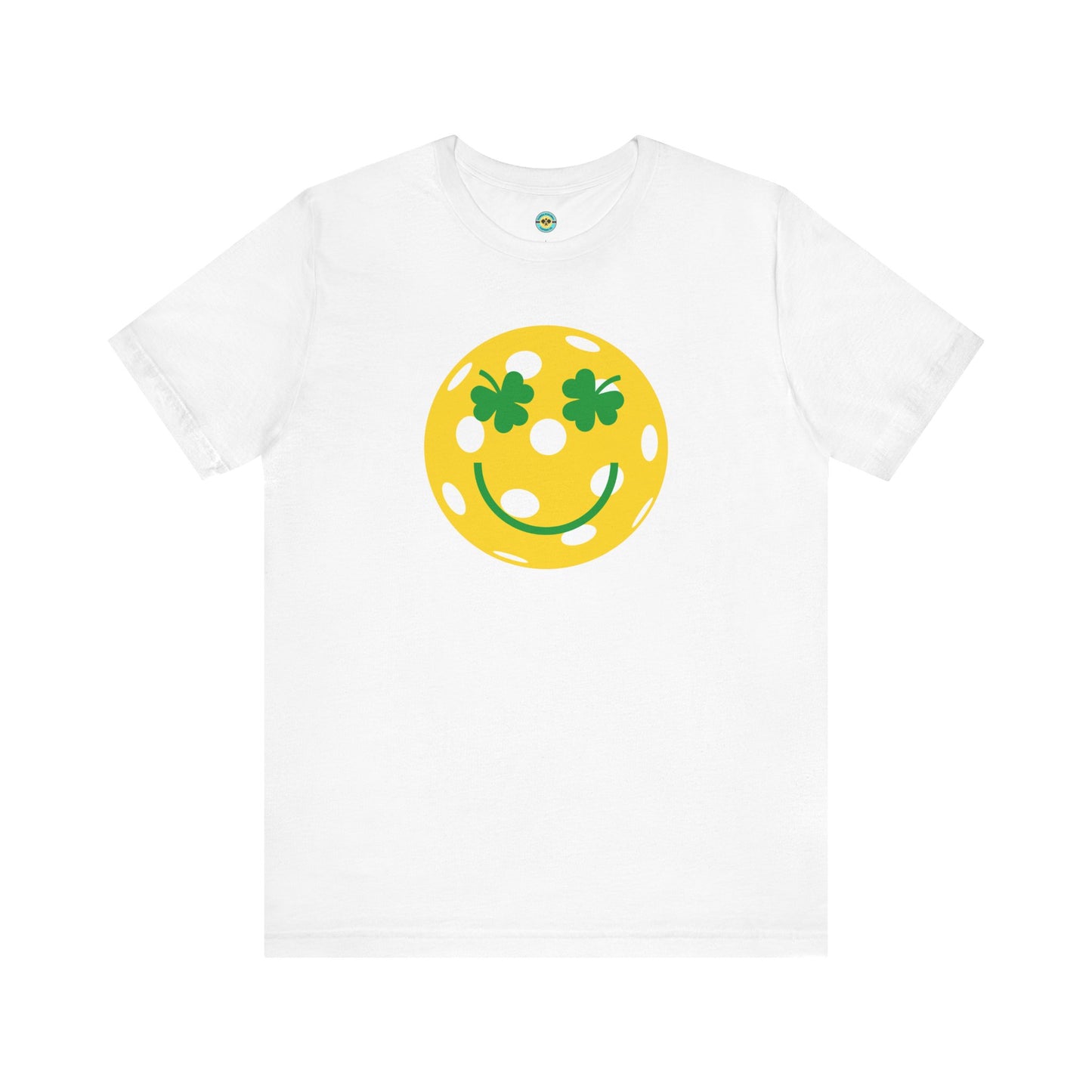 Pickleball Shamrock Smiley Face Unisex Tee