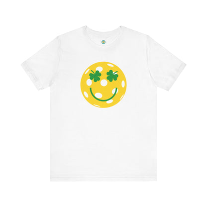 Pickleball Shamrock Smiley Face Unisex Tee