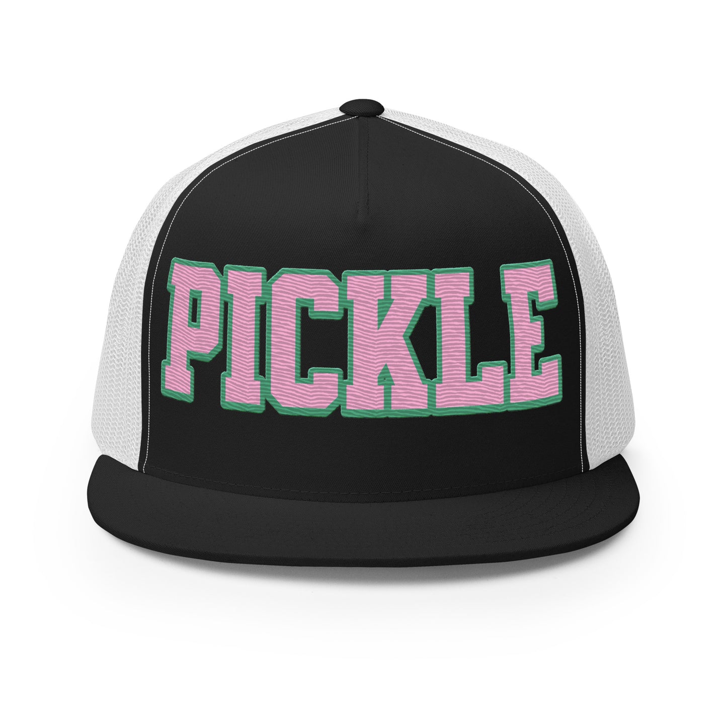 PICKLE Embroidered Trucker Hat - Pink & Green