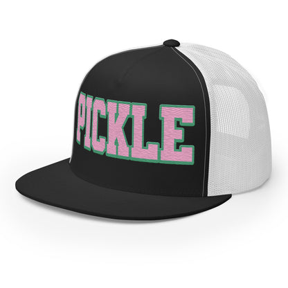 PICKLE Embroidered Trucker Hat - Pink & Green