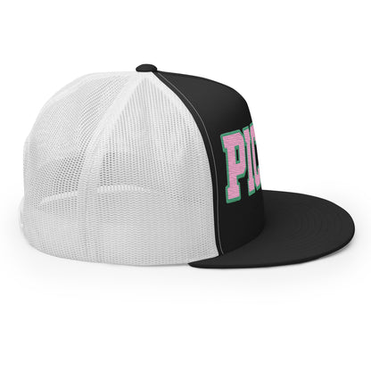 PICKLE Embroidered Trucker Hat - Pink & Green