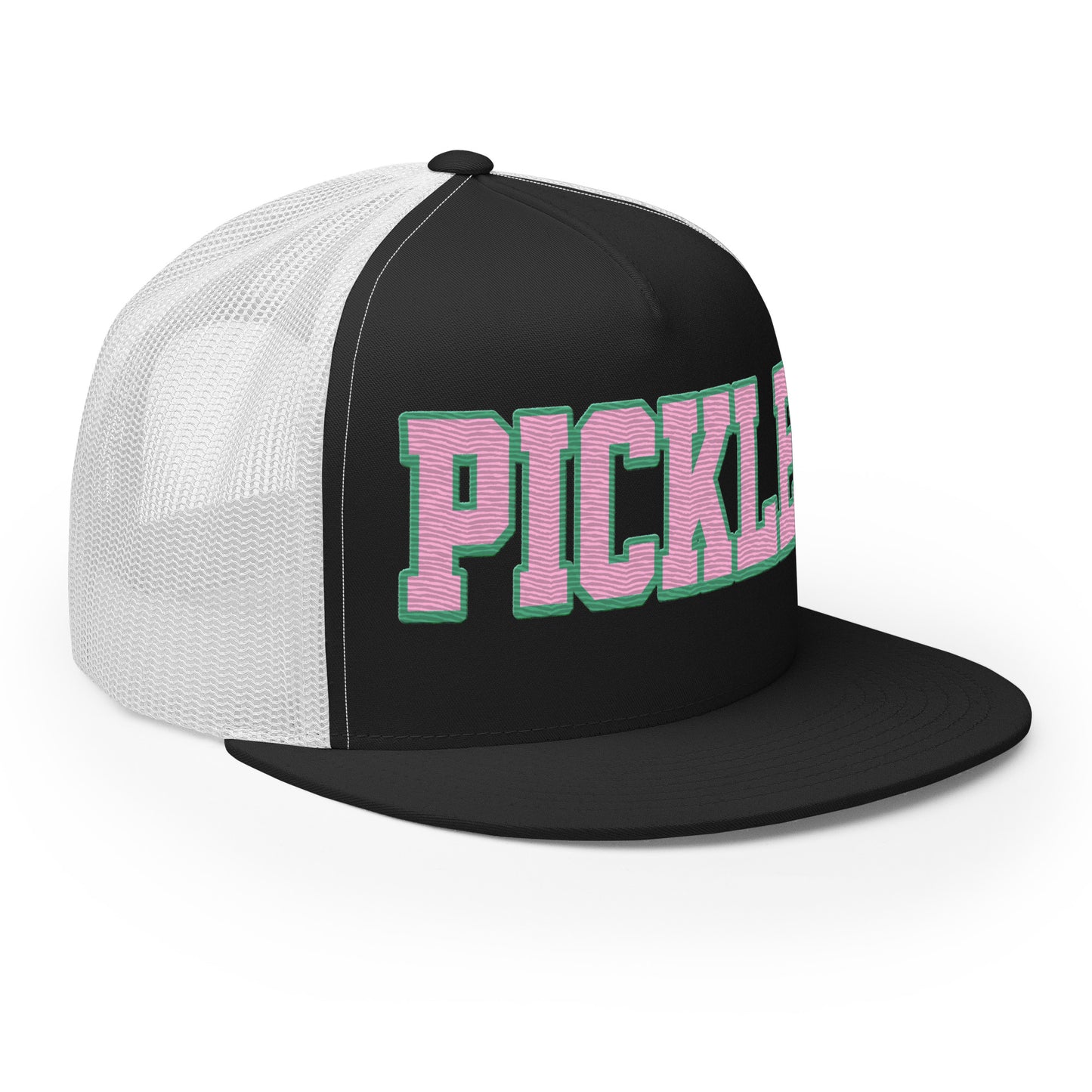 PICKLE Embroidered Trucker Hat - Pink & Green