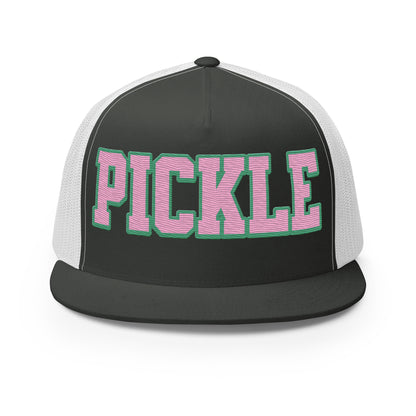 PICKLE Embroidered Trucker Hat - Pink & Green