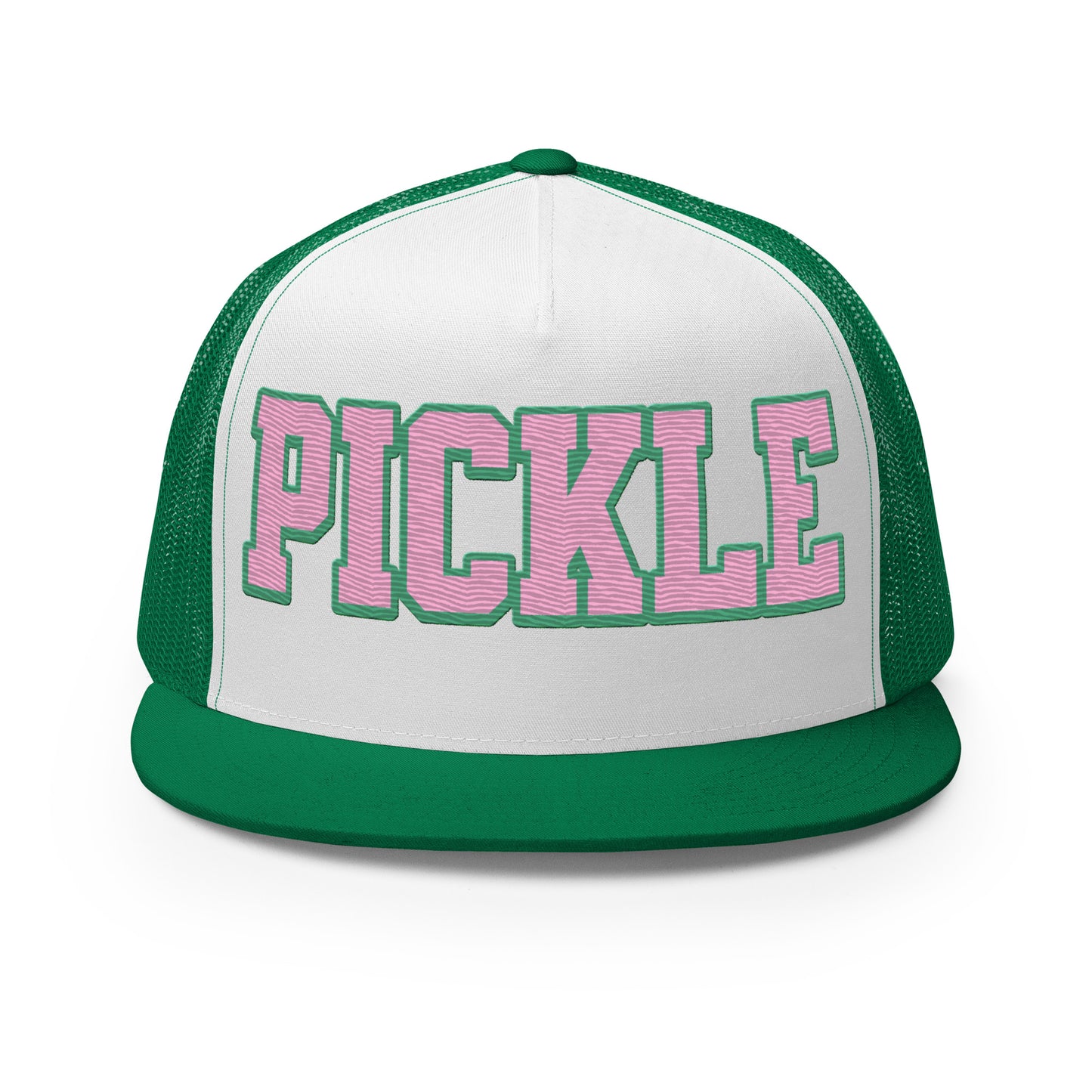 PICKLE Embroidered Trucker Hat - Pink & Green