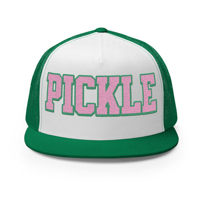 PICKLE Embroidered Trucker Hat - Pink & Green