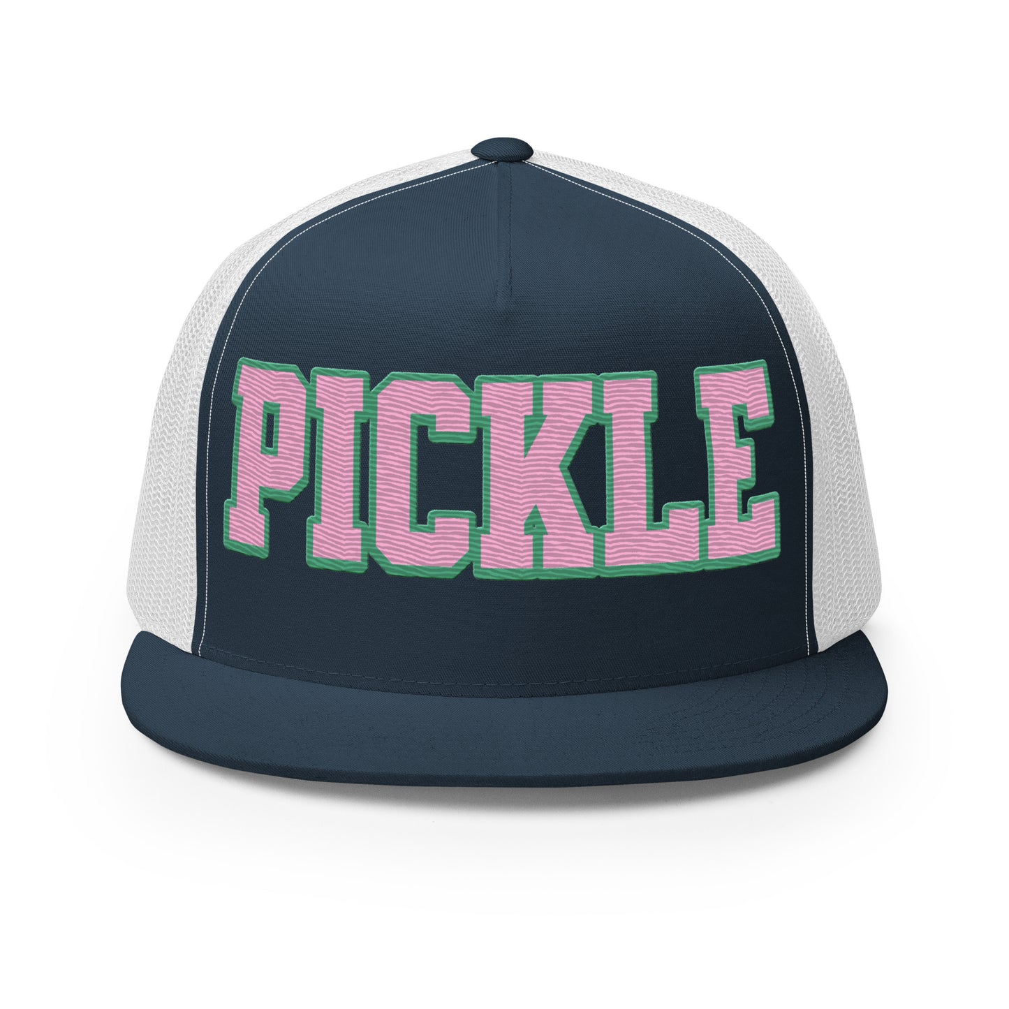 PICKLE Embroidered Trucker Hat - Pink & Green