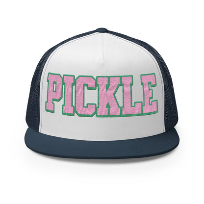 PICKLE Embroidered Trucker Hat - Pink & Green