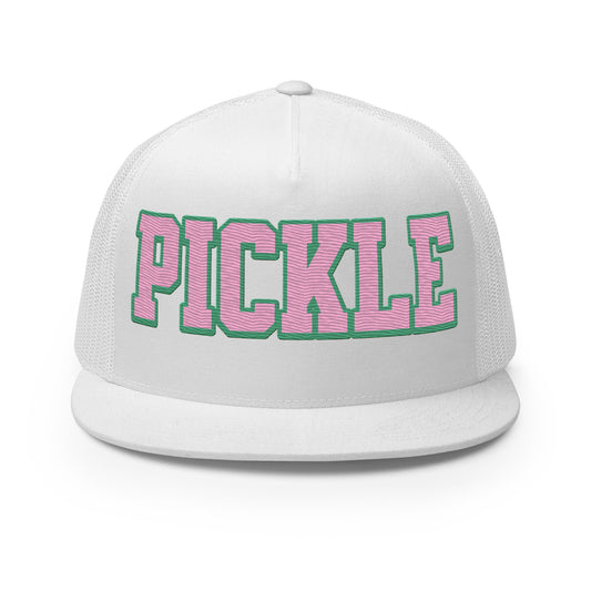 PICKLE Embroidered Trucker Hat - Pink & Green