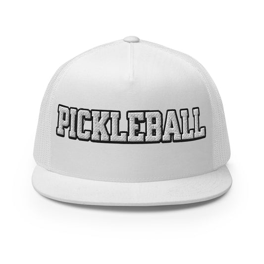 PICKLEBALL Embroidered Trucker Hat - White