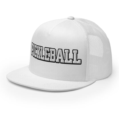 PICKLEBALL Embroidered Trucker Hat - White