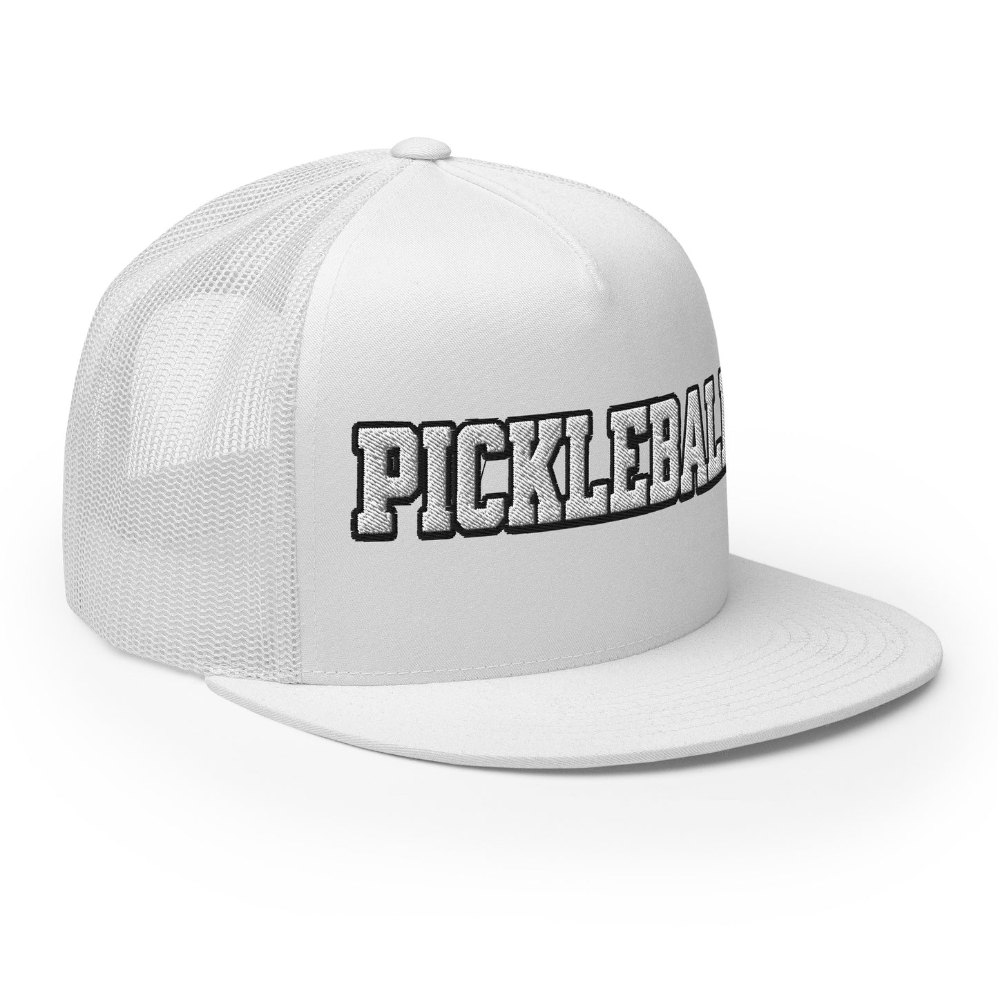 PICKLEBALL Embroidered Trucker Hat - White