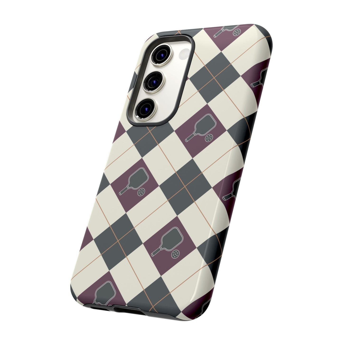 Green/Purple Argyle Pickleball Phone Case