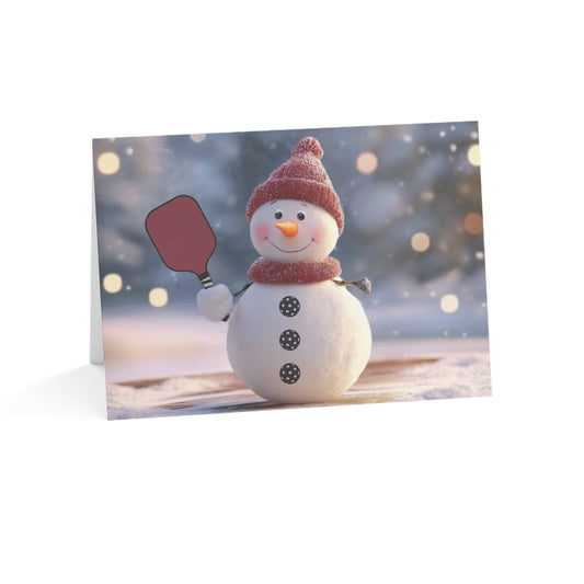 Pickleball Snowman Holiday Cards