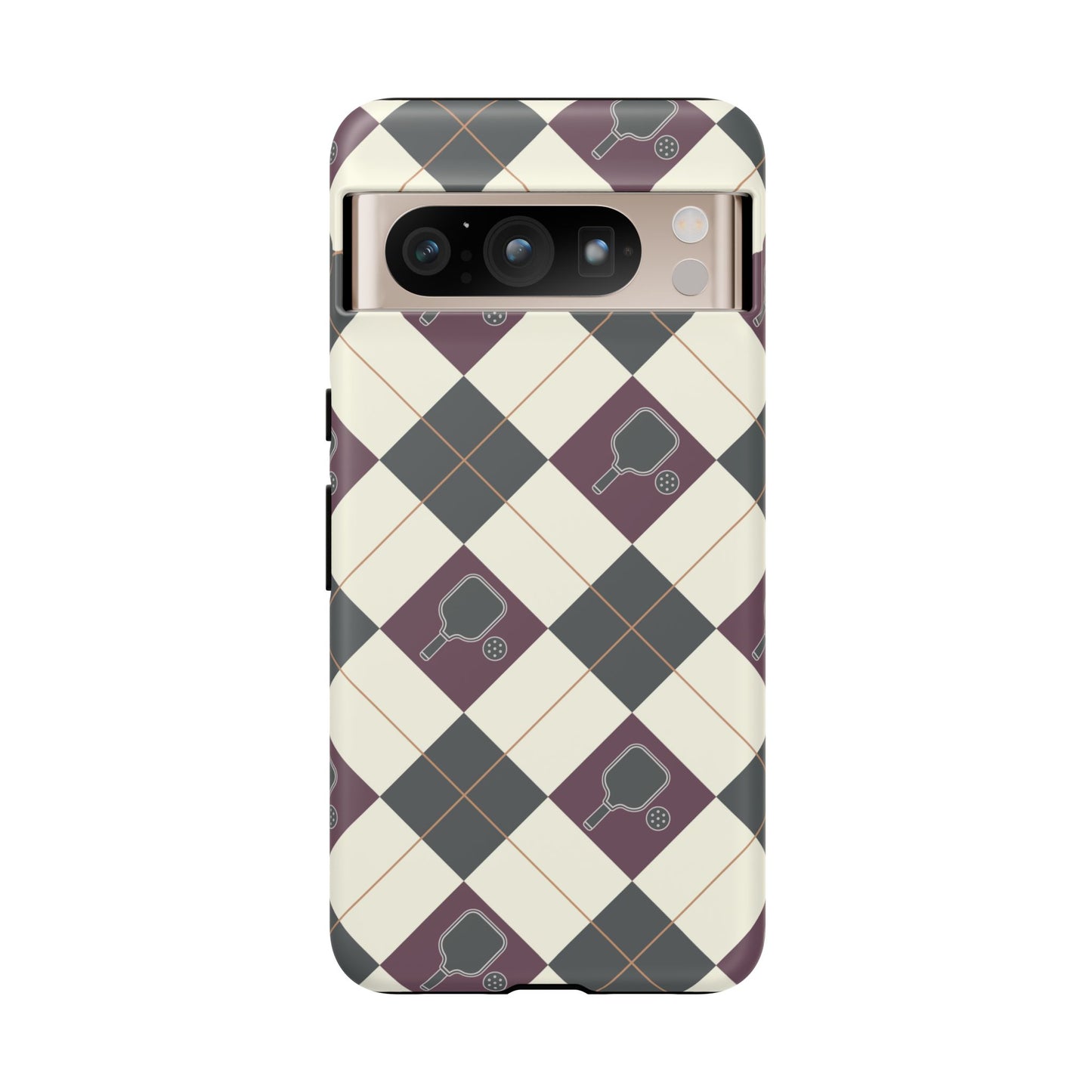 Green/Purple Argyle Pickleball Phone Case