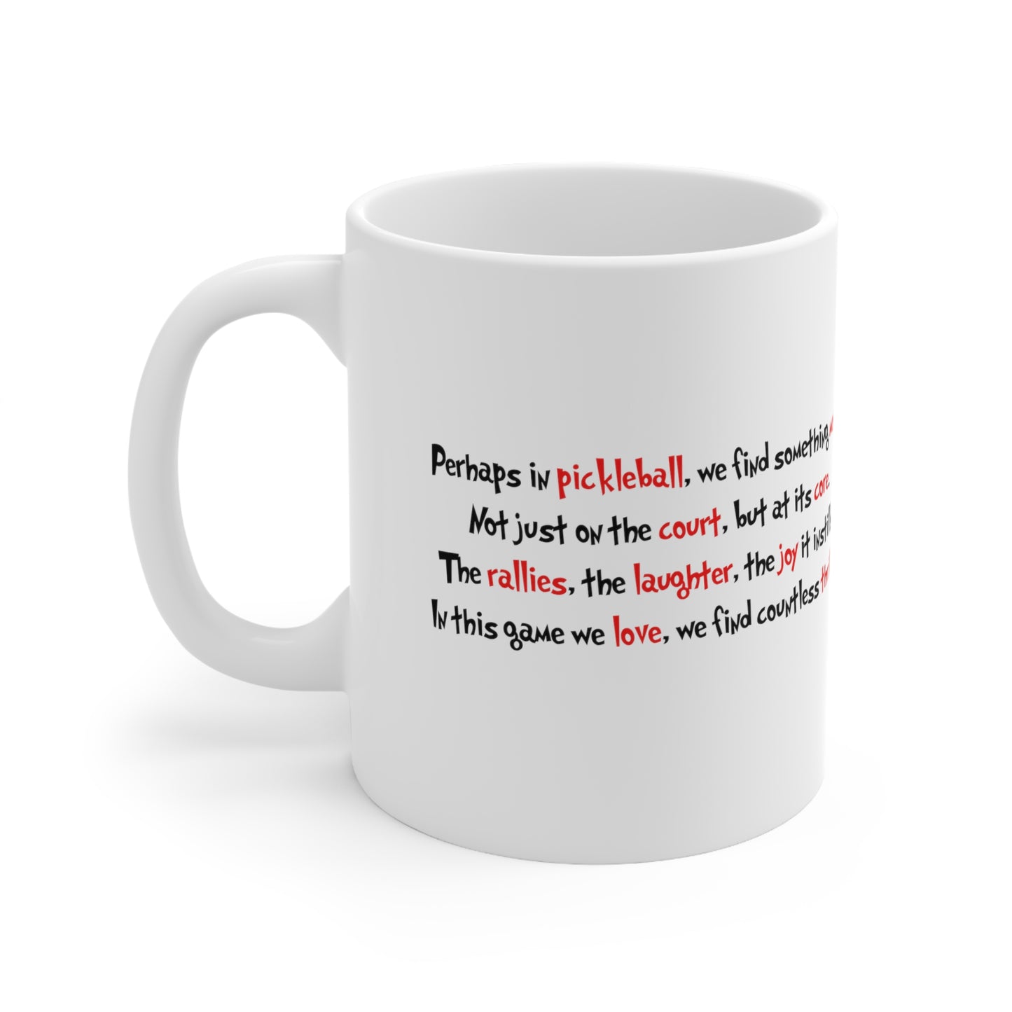 Pickleball Holiday Heart Mug