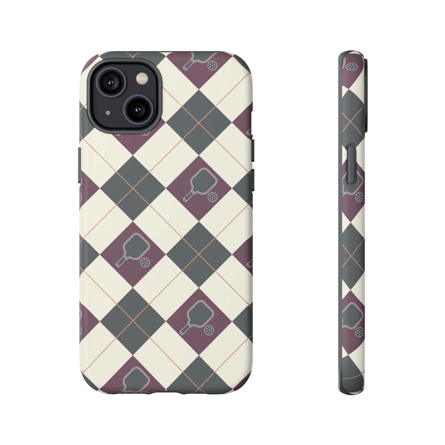 Green/Purple Argyle Pickleball Phone Case