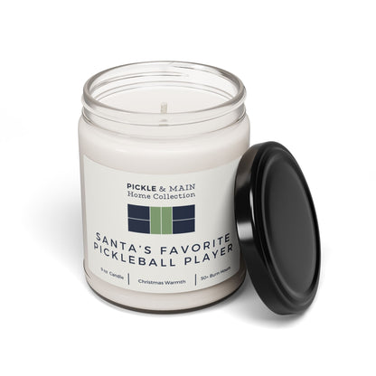 Santa's Favorite Pickleball Player Scented Soy Candle, 9oz