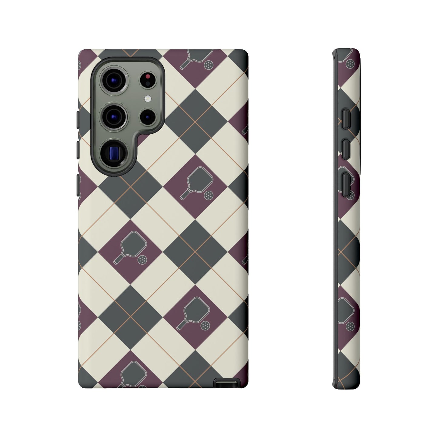 Green/Purple Argyle Pickleball Phone Case