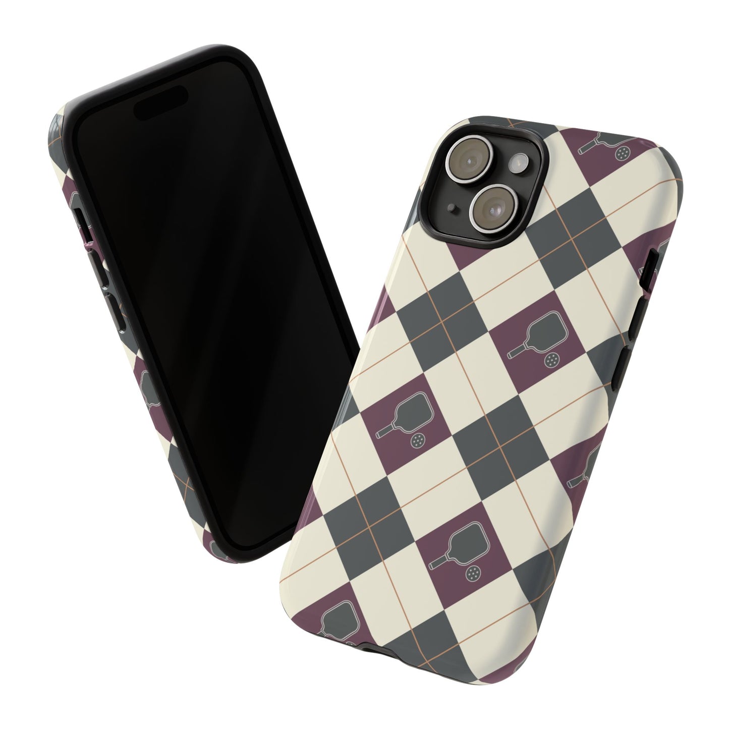 Green/Purple Argyle Pickleball Phone Case