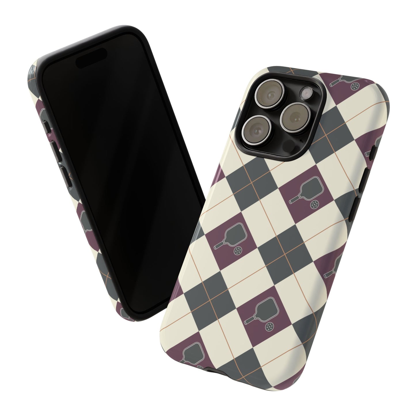 Green/Purple Argyle Pickleball Phone Case