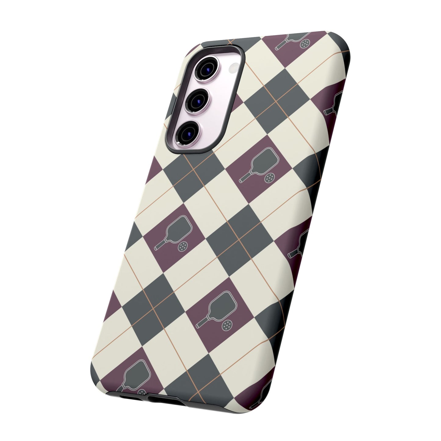 Green/Purple Argyle Pickleball Phone Case