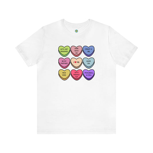 Pickleball Candy Hearts Unisex Tee