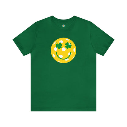 Pickleball Shamrock Smiley Face Unisex Tee