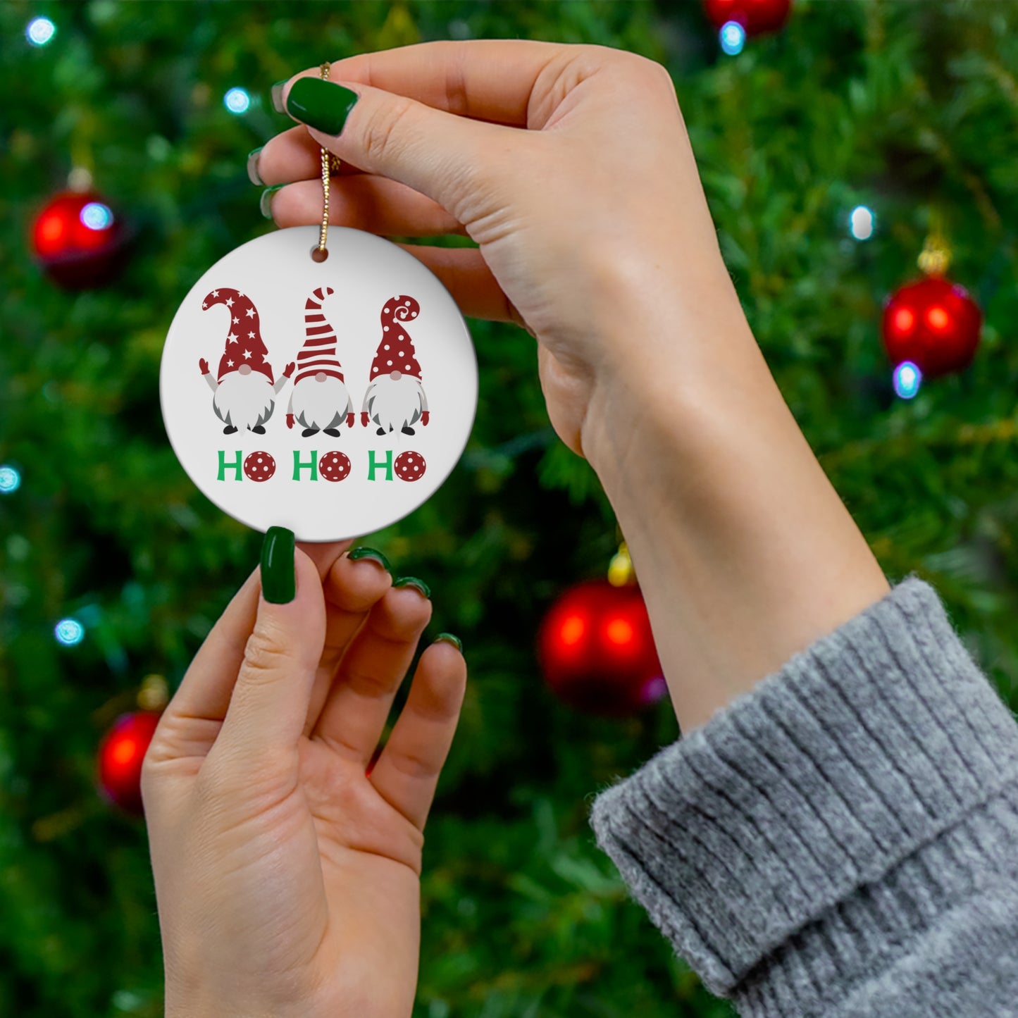 Ho Ho Ho Pickleball Ornament