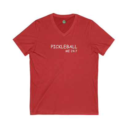 Pickleball Me 24:7 Unisex V-neck Tee