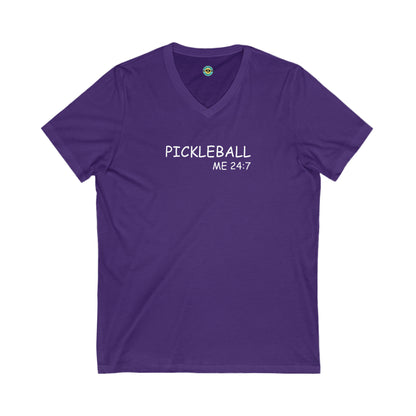 Pickleball Me 24:7 Unisex V-neck Tee