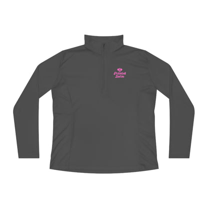 Pickleball Barbie Crossed Paddles Women's Quarter-Zip Performance Pullover