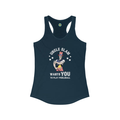 Uncle Slam Wants You to Play Pickleball Women's Racerback Tank