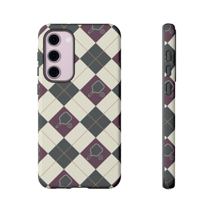 Green/Purple Argyle Pickleball Phone Case