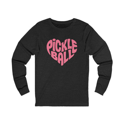 Wavy Heart Pickleball Unisex Long Sleeve Tee