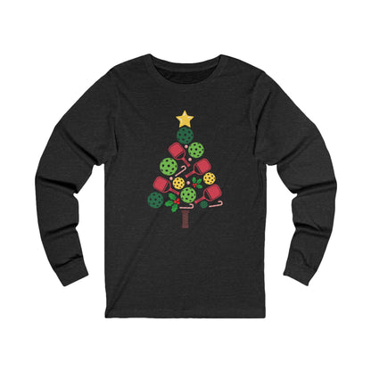 Pickleball Christmas Tree Unisex Long Sleeve Tee