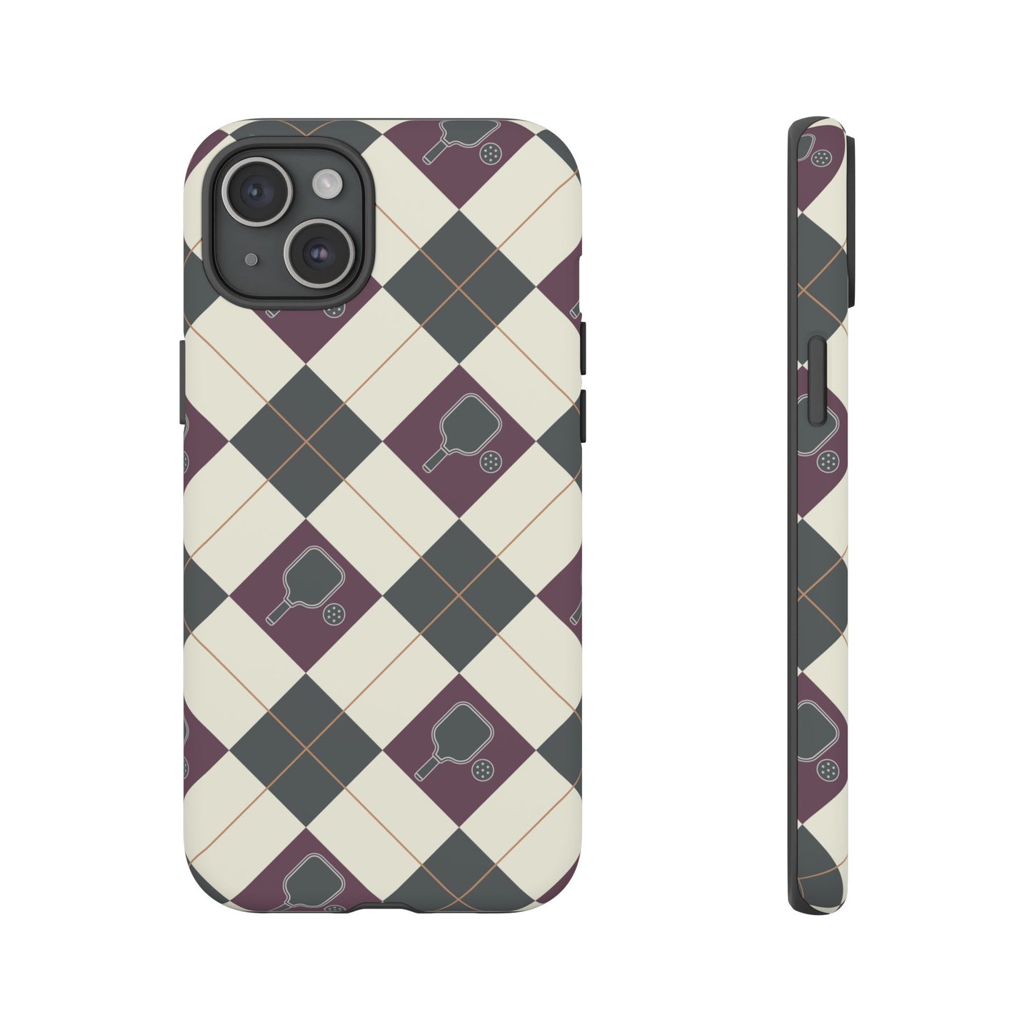 Green/Purple Argyle Pickleball Phone Case