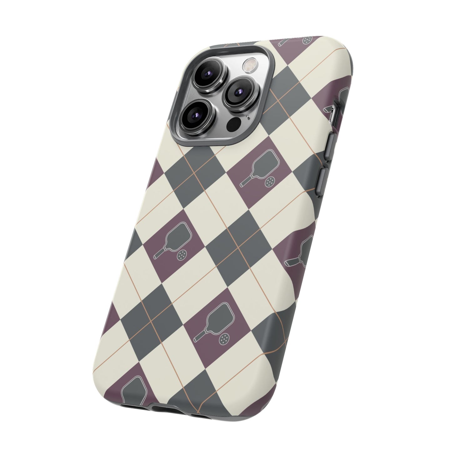 Green/Purple Argyle Pickleball Phone Case