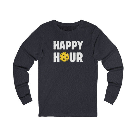 Happy Hour Pickleball Unisex Long Sleeve Tee