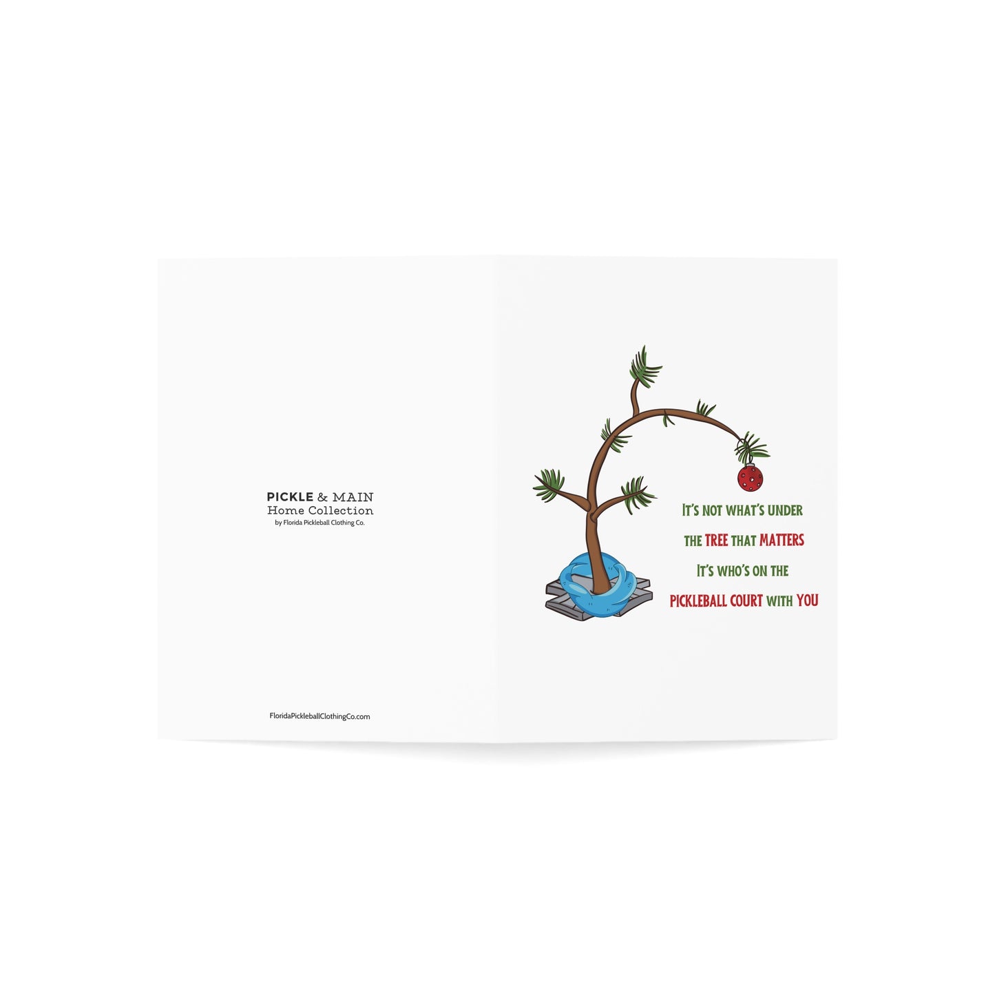 Under The Tree Pickleball Holiday Cards