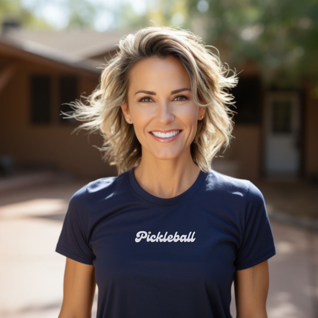 Pickleball Script Court Unisex Tee